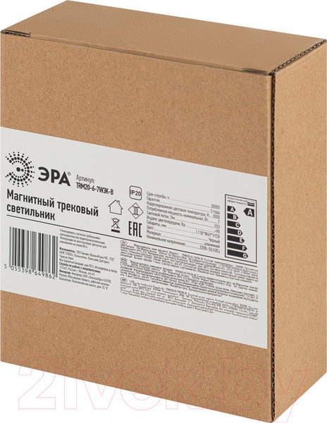 Изображение товара Трековый светильник ЭРА TRM20-6-7W3K-B / Б0054820