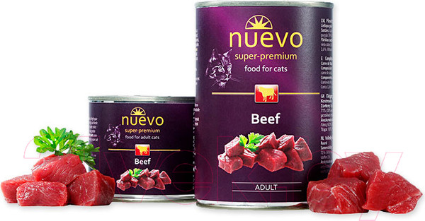 Изображение товара Влажный корм для кошек Nuevo Adult Beef / 95110 (200г)
