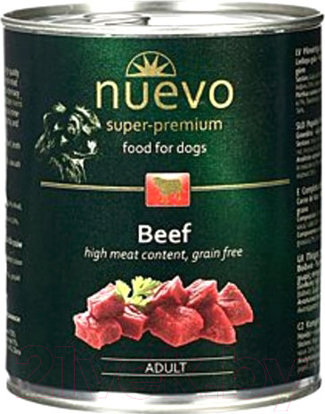 Изображение товара Влажный корм для собак Nuevo Beef / 95005 (800г)