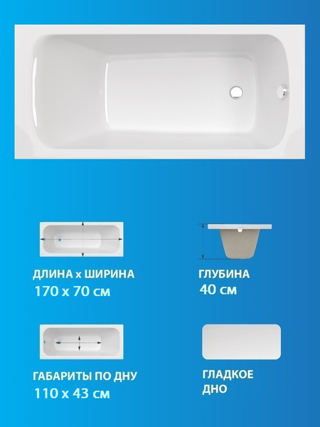 Изображение товара Ванна акриловая Triton Гамма 170x70