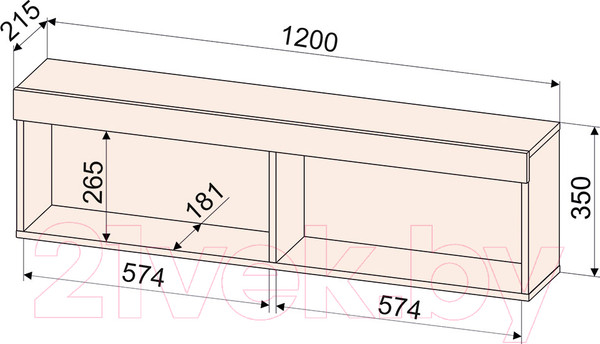 Изображение товара Полка-ячейка Интерлиния Quartz QZ-П1 (белый платинум/бетон)