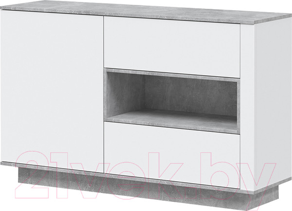 Изображение товара Тумба Интерлиния Quartz QZ-Т1Д2Ш (белый платинум/бетон)