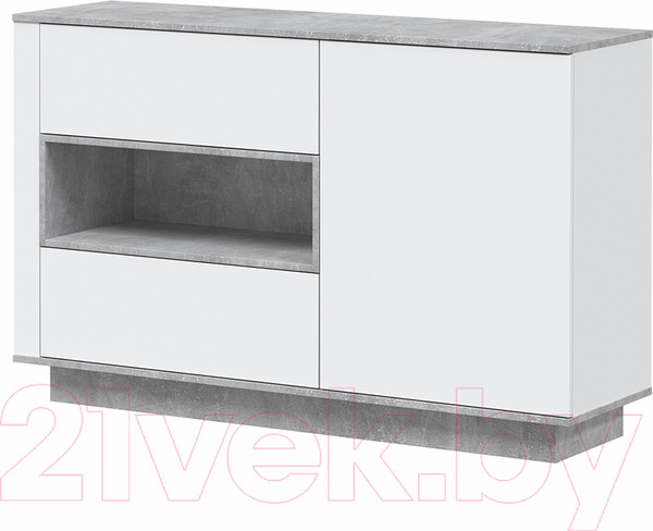 Изображение товара Тумба Интерлиния Quartz QZ-Т1Д2Ш (белый платинум/бетон)