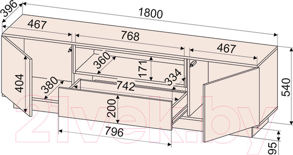 Изображение товара Тумба Интерлиния Quartz QZ-Т180 (белый платинум/бетон)