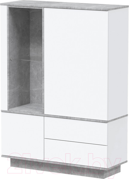 Изображение товара Шкаф Интерлиния Quartz QZ-ШК2 (белый платинум/бетон)
