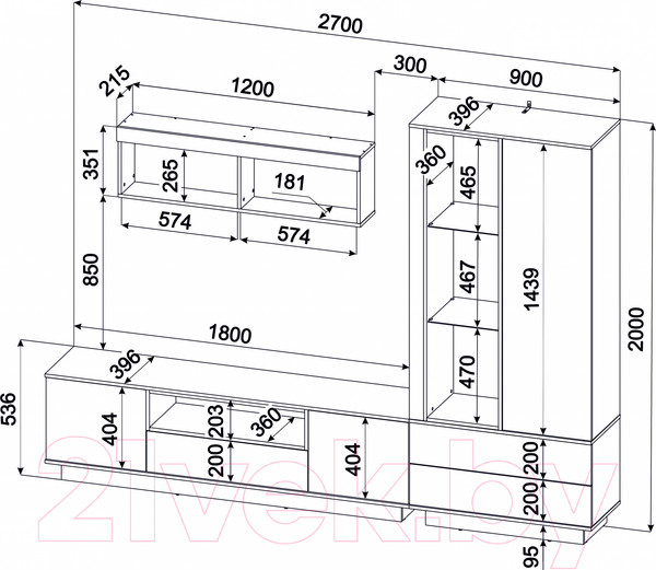 Изображение товара Горка Интерлиния Quartz-4 с подсветкой (белый платинум/бетон)