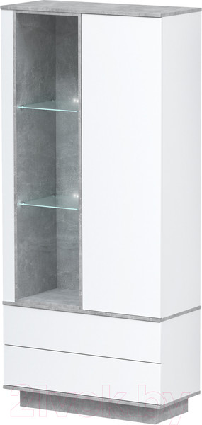 Изображение товара Горка Интерлиния Quartz-4 с подсветкой (белый платинум/бетон)