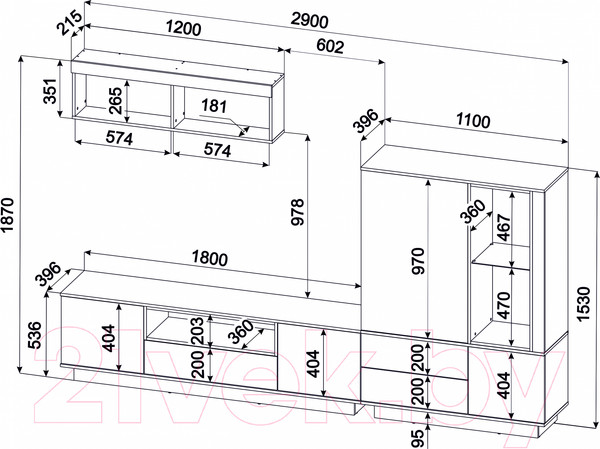 Изображение товара Горка Интерлиния Quartz-6 с подсветкой (белый платинум/бетон)