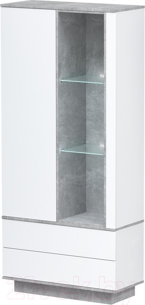 Изображение товара Горка Интерлиния Quartz-7 с подсветкой (белый платинум/бетон)