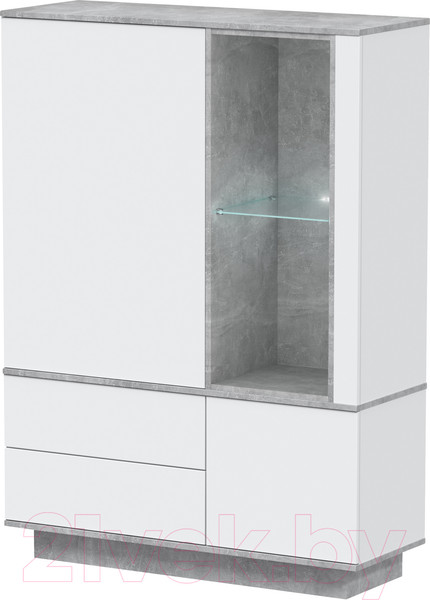 Изображение товара Горка Интерлиния Quartz-7 с подсветкой (белый платинум/бетон)