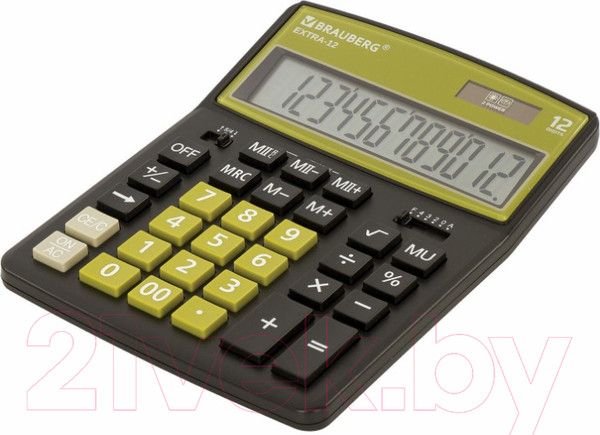 Изображение товара Калькулятор Brauberg EXTRA-12-BKOL / 250471 (черный/оливковый)