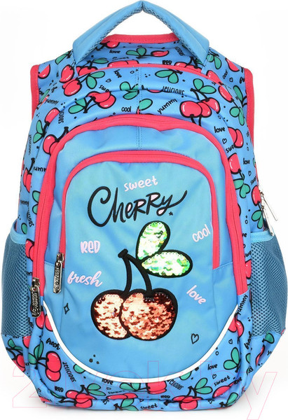 Изображение товара Школьный рюкзак Schoolformat Soft 3 Cherries РЮКМ3-ЧРИ (голубой)