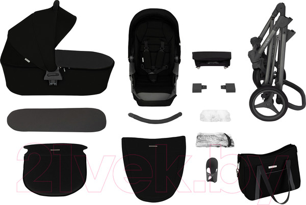 Изображение товара Детская универсальная коляска Bebetto Flavio 2 в 1 графитовая рама (10)
