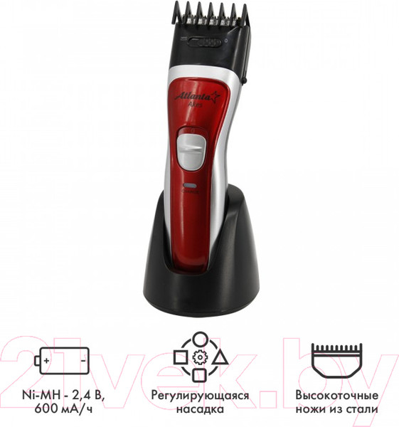 Изображение товара Машинка для стрижки волос Atlanta ATH-6909 (красный)