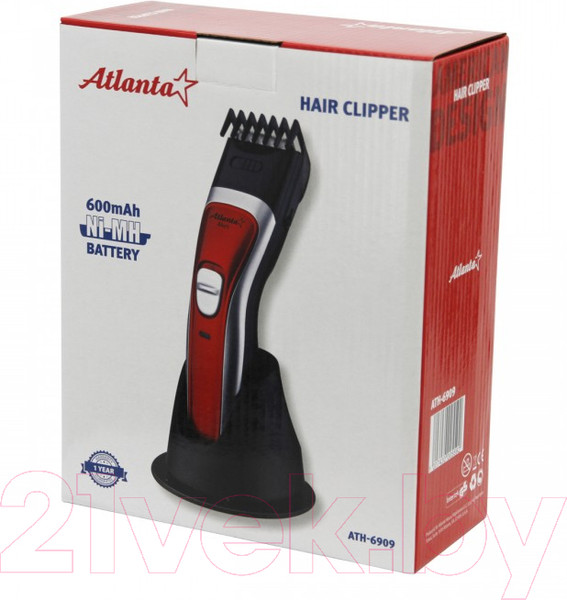 Изображение товара Машинка для стрижки волос Atlanta ATH-6909 (красный)