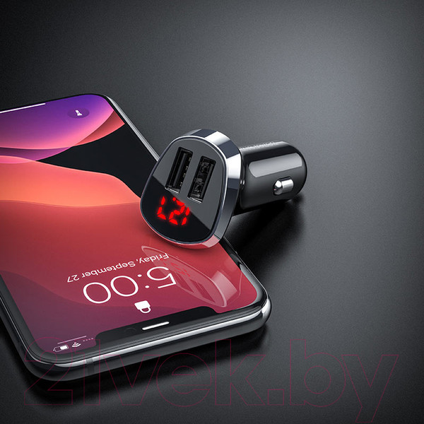 Изображение товара Зарядное устройство автомобильное Borofone BZ15 (черный)