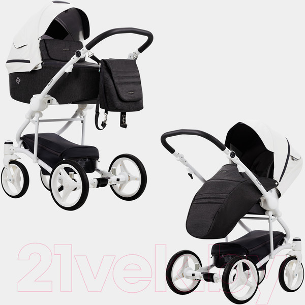 Изображение товара Детская универсальная коляска Bebetto Torino 2 в 1 белая рама (01)