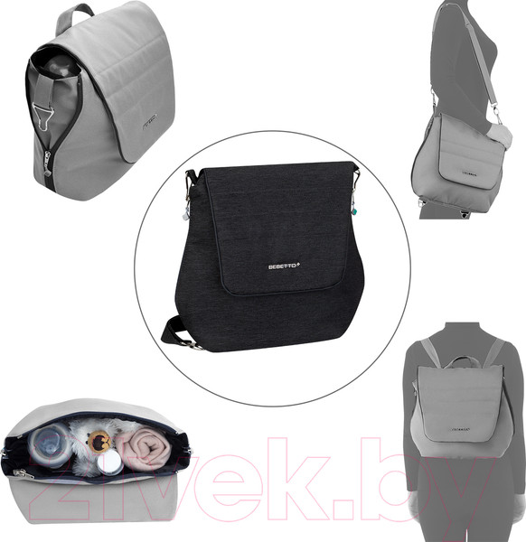 Изображение товара Детская универсальная коляска Bebetto Torino 2 в 1 белая рама (01)