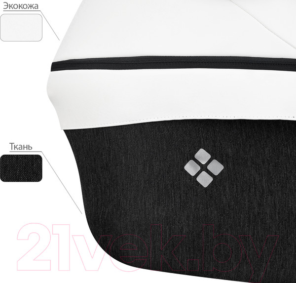 Изображение товара Детская универсальная коляска Bebetto Torino 2 в 1 белая рама (01)