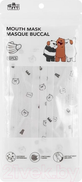 Изображение товара Маска защитная одноразовая Miniso We Bare Bears / 0949