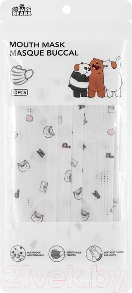 Изображение товара Маска защитная одноразовая Miniso We Bare Bears / 0949
