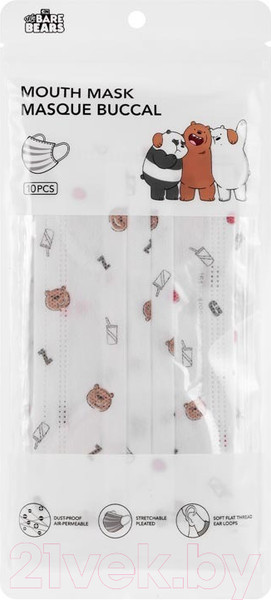 Изображение товара Маска защитная одноразовая Miniso We Bare Bears / 0949