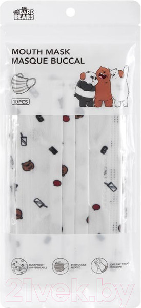 Изображение товара Маска защитная одноразовая Miniso We Bare Bears / 0949