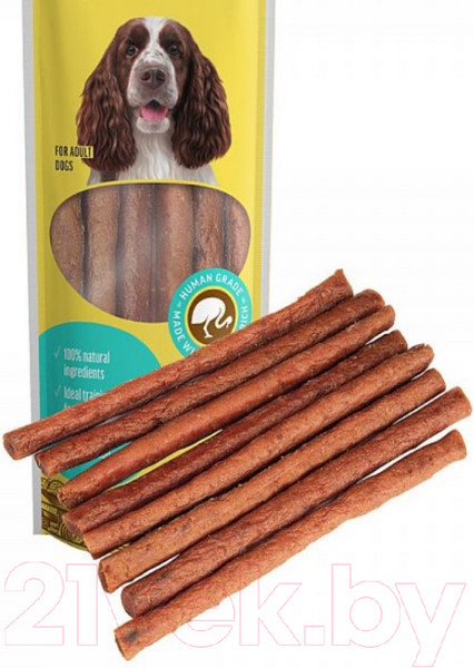 Изображение товара Лакомство для собак Dog Fest Мясные колбаски с мясом страуса (45г)