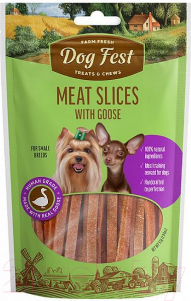 Изображение товара Лакомство для собак Dog Fest Нежная нарезка с мясом гуся (55г)