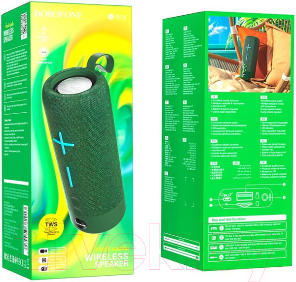 Изображение товара Портативная колонка Borofone BR19 (зеленый)