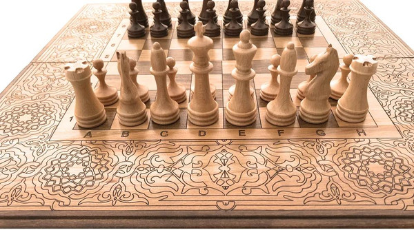 Изображение товара Набор настольных игр Zakaryan Модерн 2 Шахматы, нарды / wz16004