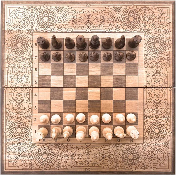 Изображение товара Набор настольных игр Zakaryan Модерн 2 Шахматы, нарды / wz16004