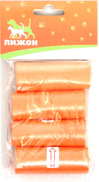 Изображение товара Пакеты для выгула собак Пижон 7110506 (4x15шт, оранжевый)