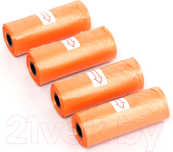 Изображение товара Пакеты для выгула собак Пижон 7110506 (4x15шт, оранжевый)