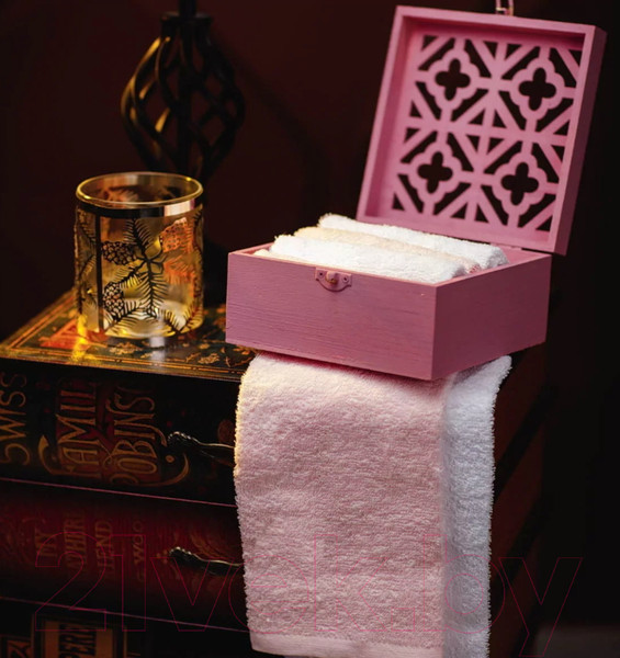 Изображение товара Набор полотенец Arya Case Pink / 8680943098122 (белый/розовый)