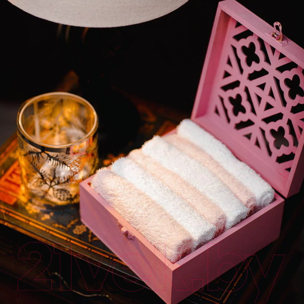 Изображение товара Набор полотенец Arya Case Pink / 8680943098122 (белый/розовый)