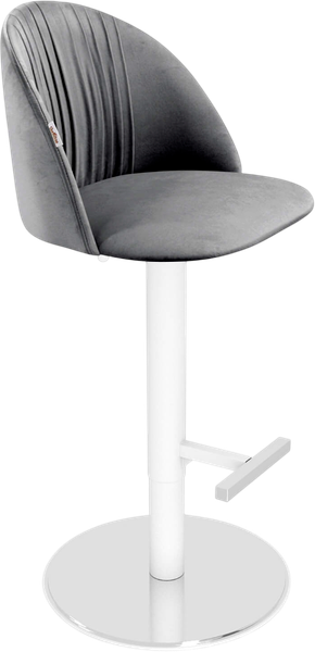Изображение товара Стул барный Sheffilton SHT-ST35-1/S128 (угольно-серый/хром/белый муар)