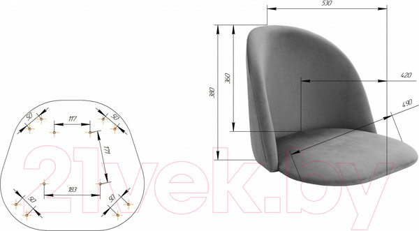 Изображение товара Стул барный Sheffilton SHT-ST35-1/S29 (угольно-серый/хром лак)