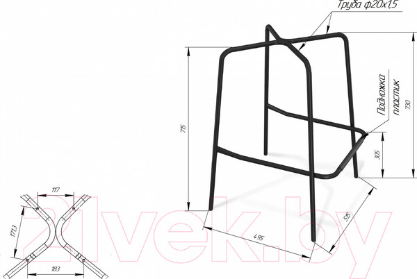 Изображение товара Стул барный Sheffilton SHT-ST35-1/S29 (угольно-серый/хром лак)