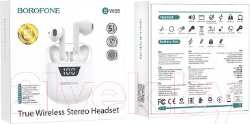 Изображение товара Беспроводные наушники Borofone BW05 Plus (белый)