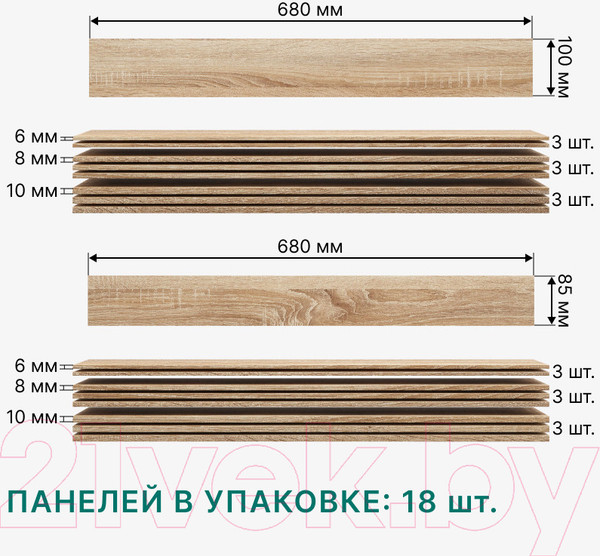 Изображение товара Комплект панелей МДФ STELLA МДФ Дуб Сонома 3D (1.13 кв.м)