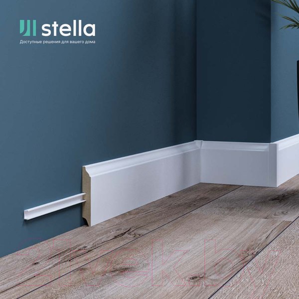 Изображение товара Плинтус STELLA МДФ 100B (2000x100x16, белый)