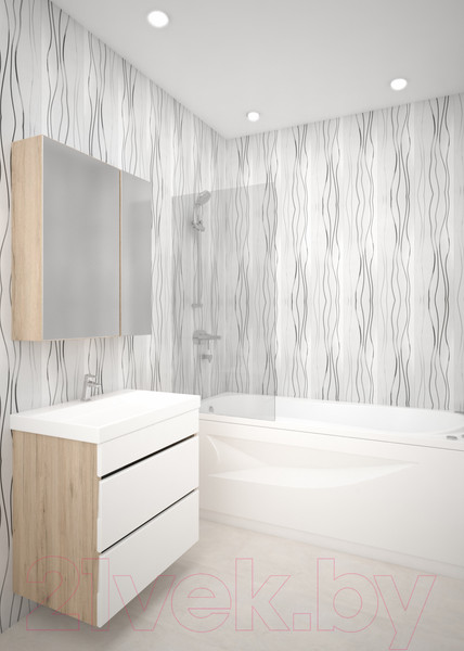 Изображение товара Панель ПВХ STELLA Premium Серебряные Нити СН-41 (2700x250x9мм)