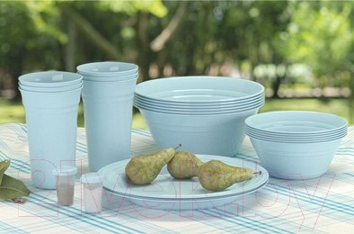 Изображение товара Набор пластиковой посуды Berossi Patio LM ИК 80089000 (голубой песок)
