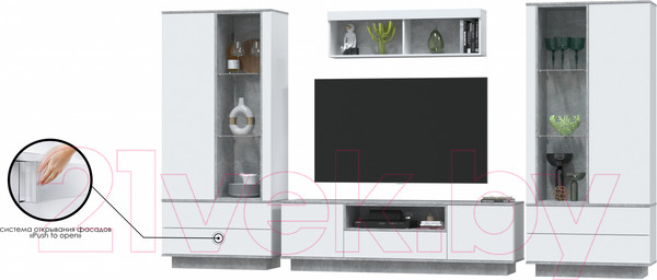 Изображение товара Горка Интерлиния Quartz-3 (белый платинум/бетон)