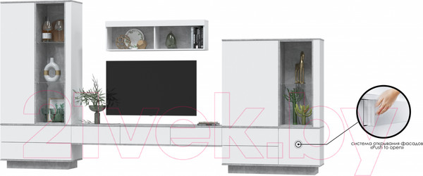 Изображение товара Горка Интерлиния Quartz-7 (белый платинум/бетон)