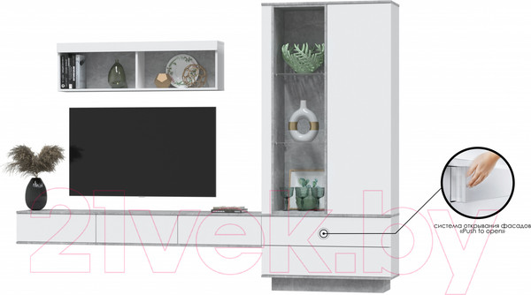 Изображение товара Горка для гостиной Interline Quartz-10 (белый платинум/бетон)