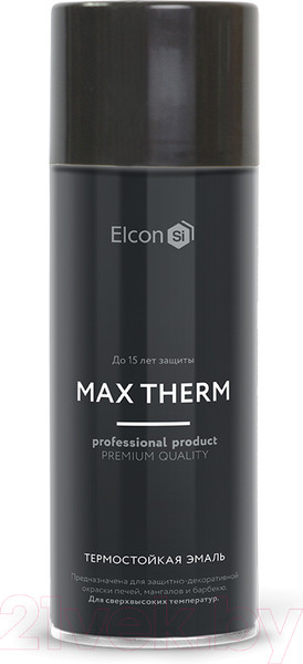 Изображение товара Эмаль Elcon Термостойкая до 400C (520мл, серый)
