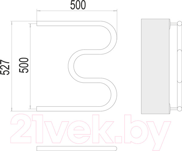 Изображение товара Полотенцесушитель водяной Terminus М-образный 3/4" 500x500