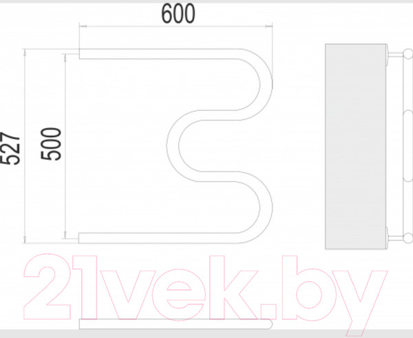 Изображение товара Полотенцесушитель водяной Terminus М-образный 3/4" 500x600